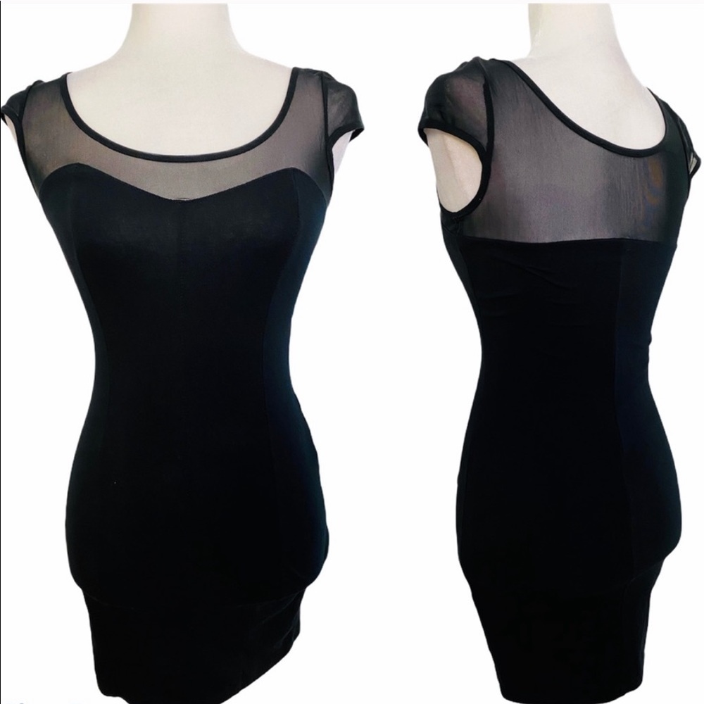 Heart Sheer Black Cocktail Dress